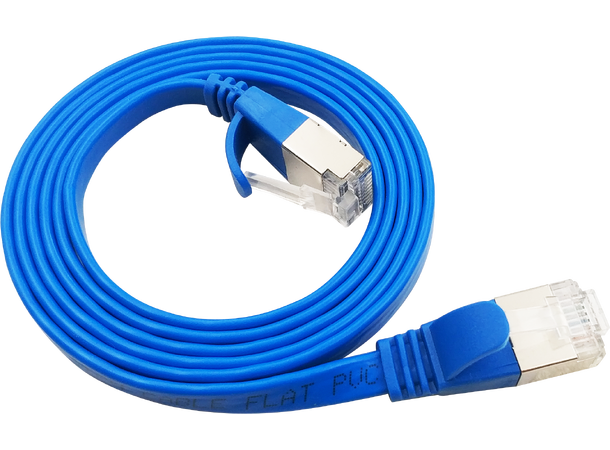 LinkIT Flat U/FTP Cat6a blå 2m AWG 32/7 | PVC | 1,85x6mm 