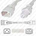 LinkIT strømkabel C15/C14 hvit 0,5m 3 x 1,00mm² | PVC