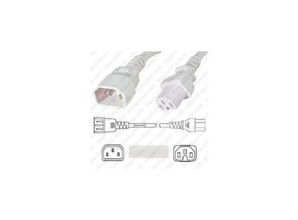 LinkIT strømkabel C15/C14 hvit 0,5m 3 x 1,00mm² | PVC