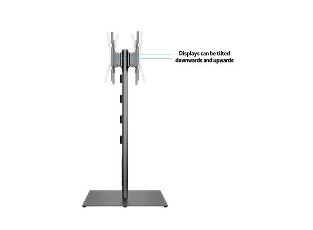 Multibrackets Gulvstativ 180 HD B2B Svart, 75Kg, 800x400, 55-80" 