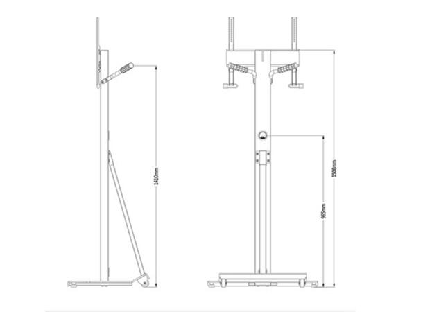 Multibrackets Gulvstativ Tilt & Roll Hvit, 400x400, 40Kg, 32-55" 