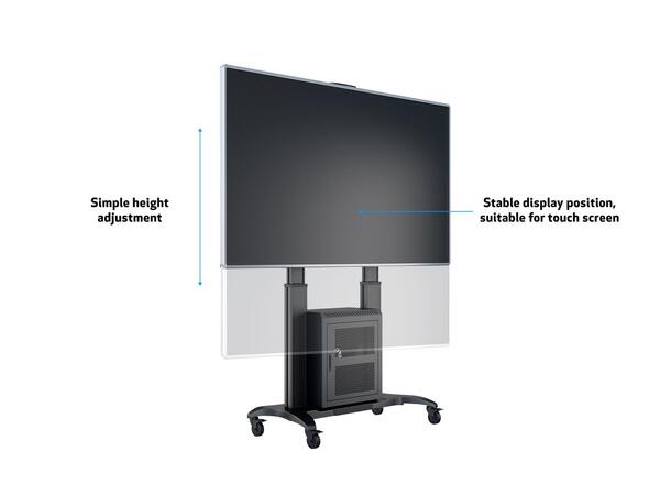 Multibrackets Gulvtralle dual 180 HD AV Svart, 90Kg, 1000x600, 60-100" 