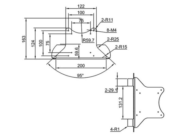 Multibrackets Laptop holder for gas lift Svart, 100x100 