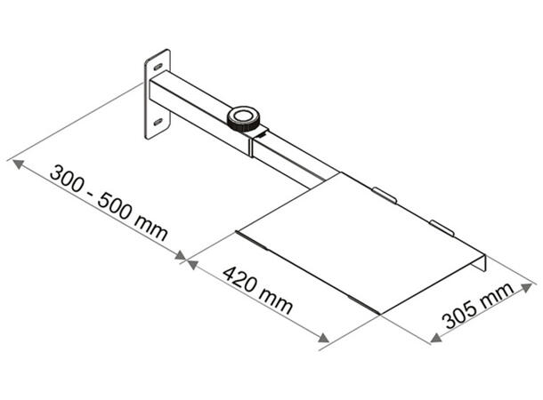 Multibrackets PC hylle, sort For motoriserte HD/SD stativ 