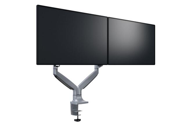 Multibrackets bordstativ gass arm dobbel Sølv, VESA 75-100, 9Kg,  15-27" 