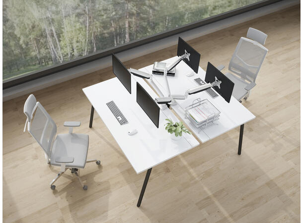 Multibrackets bordstativ gass arm dobbel Sølv, VESA 75-100, 9Kg,  15-27" 