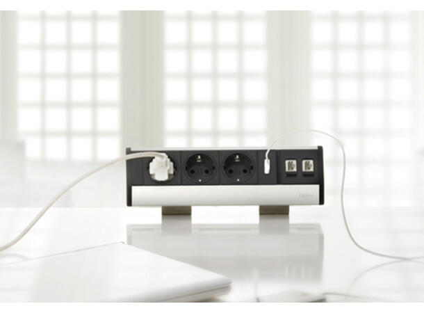 EVOline® Dock 3x Stikk 2x RJ45 Cat.6. Bordtvinge 