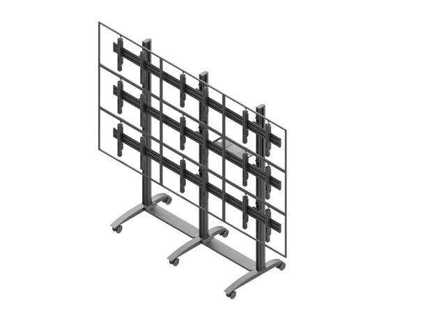 Edbak Videovegg Tralle 50"-57" 3x3 Komplett tralle inkl. skjermstrips 