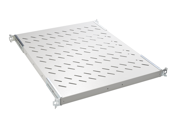 Lande 19" Fasthylle 1U D570 Grå Feste foran/bak | 450-650mm | 50kg 