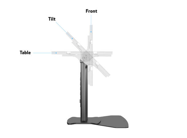 Multibrackets Gulvstativ 110 HD Flip Svart, 60kg, 700x400, 32-55", 0-90° 