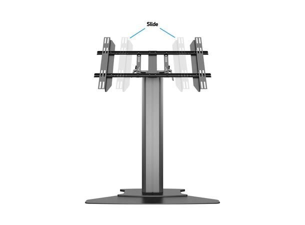 Multibrackets Gulvstativ 110 HD Flip Svart, 60kg, 700x400, 32-55", 0-90° 