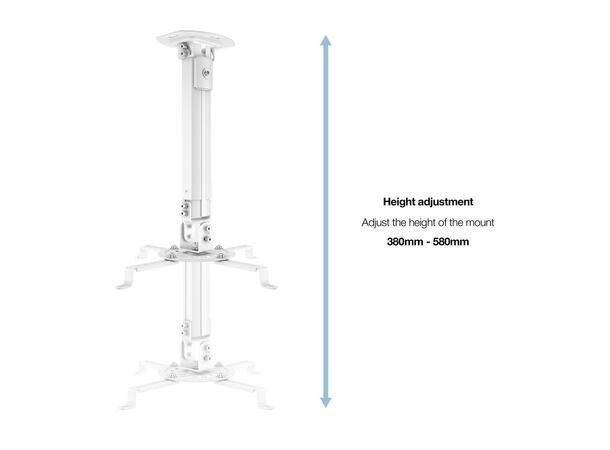 Multibrackets Projektor takfeste I 380-580 mm lengde, maks 13,5Kg 