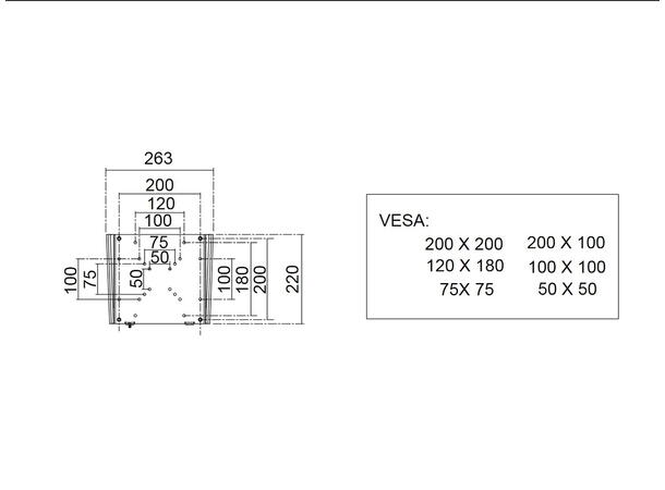 Multibrackets Skjermbrakett, Svart Maks VESA 700x400, 40 Kg 