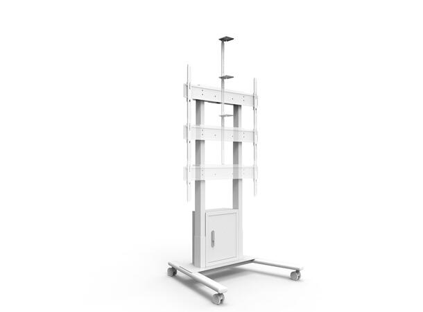 Multibrackets Tralle motor Floorstand 120Kg,65 cm høydejust, 42-100",Hvit 