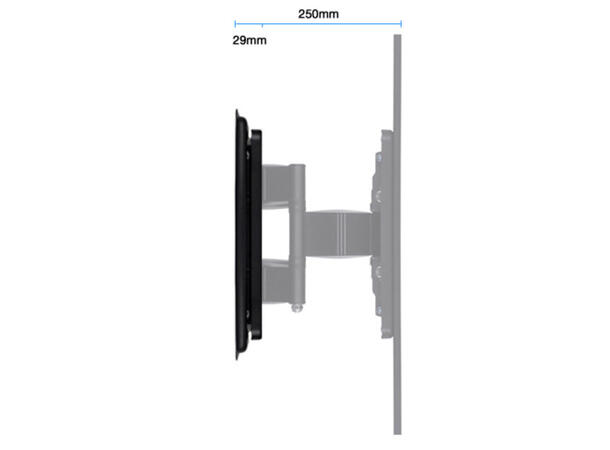 Multibrackets Veggfeste T/T Sort, 400x400, 40kg, 27cm, 26-65" 