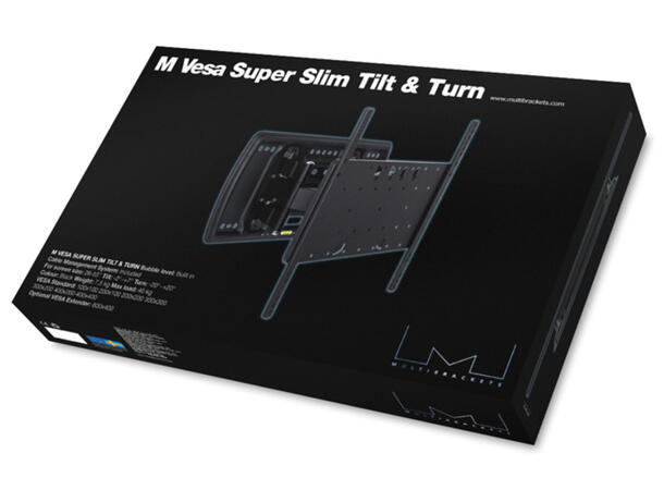 Multibrackets Veggfeste T/T Sort, 400x400, 40kg, 27cm, 26-65" 