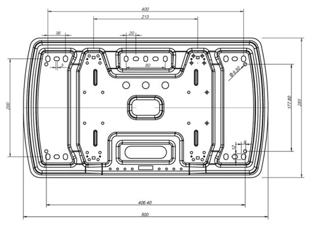 Multibrackets Veggfeste T/T Sort, 400x400, 40kg, 27cm, 26-65" 