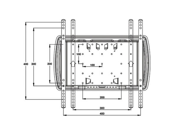 Multibrackets Veggfeste T/T Sort, 400x400, 40kg, 27cm, 26-65" 