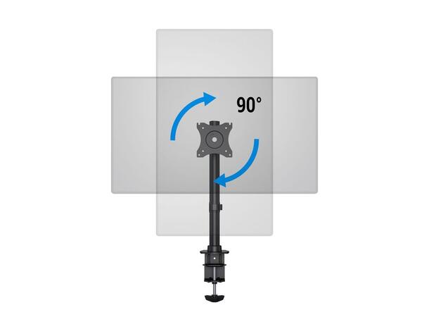 Multibrackets bordstativ Basic Single Svart, 15"-27", 10kg, Vesa 75, 100 