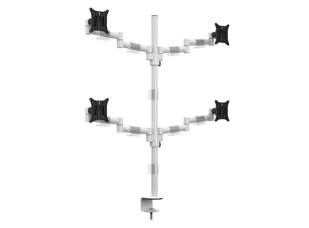 Multibrackets bordstativ Quad Hvit, Officeline, VESA 75, 100, 15-30" 