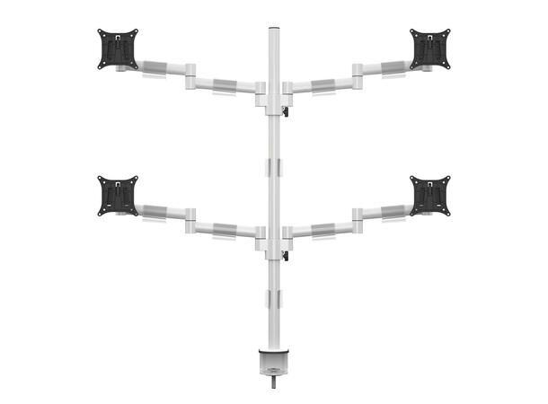 Multibrackets bordstativ Quad Hvit, Officeline, VESA 75, 100, 15-30" 