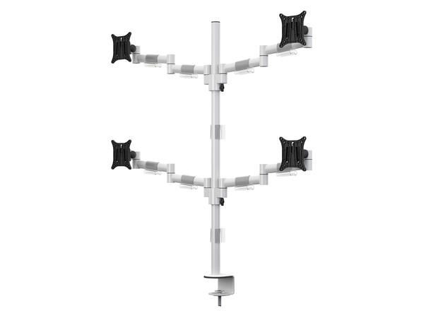 Multibrackets bordstativ Quad Hvit, Officeline, VESA 75, 100, 15-30" 