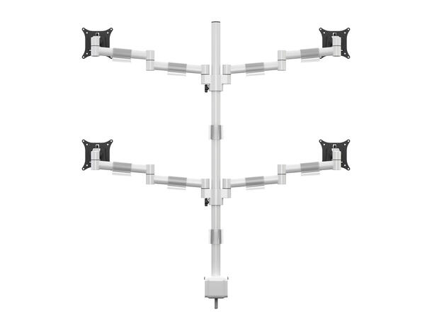 Multibrackets bordstativ Quad Hvit, Officeline, VESA 75, 100, 15-30" 