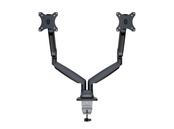 Multibrackets bordstativ gass arm dobbel Svart, VESA 75-100, 9Kg,  15-27" 