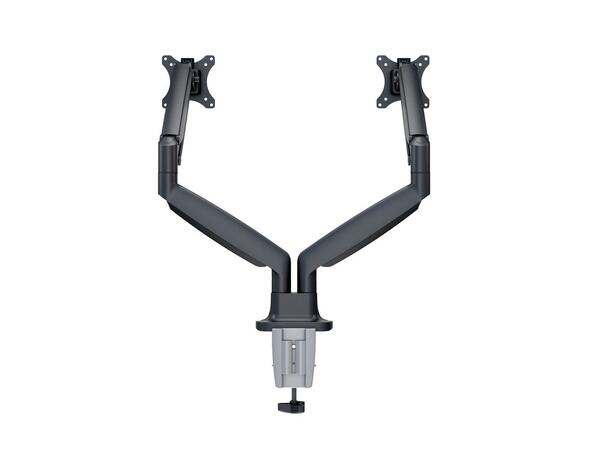 Multibrackets bordstativ gass arm dobbel Svart, VESA 75-100, 9Kg,  15-27" 