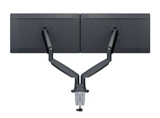 Multibrackets bordstativ gass arm dobbel Svart, VESA 75-100, 9Kg,  15-27" 