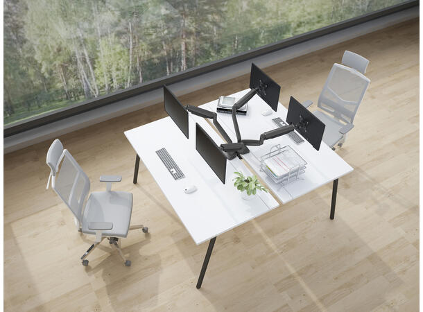 Multibrackets bordstativ gass arm dobbel Svart, VESA 75-100, 9Kg,  15-27" 