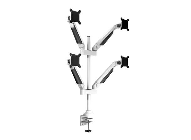Multibrackets bordstativ gass arm quad Hvit, VESA 75, 100, 40Kg, 15-32" 