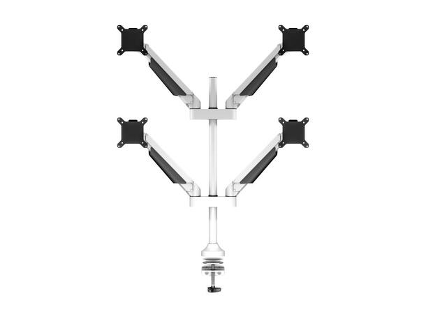 Multibrackets bordstativ gass arm quad Hvit, VESA 75, 100, 40Kg, 15-32" 