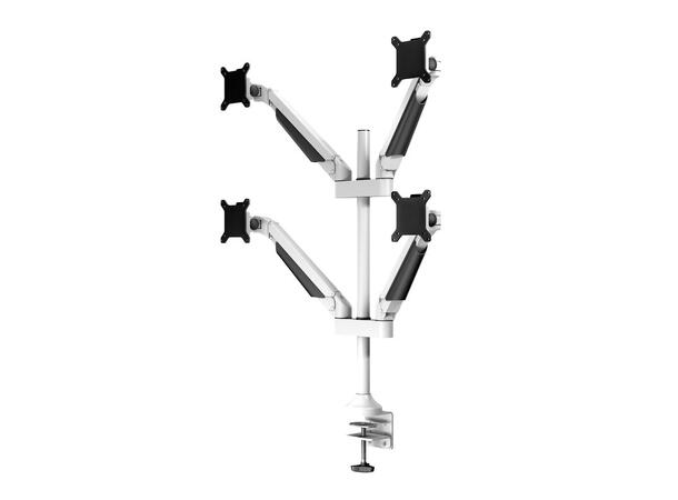 Multibrackets bordstativ gass arm quad Hvit, VESA 75, 100, 40Kg, 15-32" 