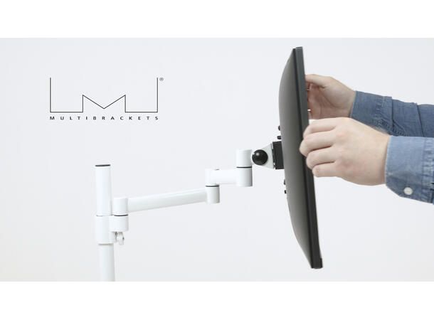 Multibrackets bordstativ single II Hvit, Officeline, VESA 75, 100, 15-30" 