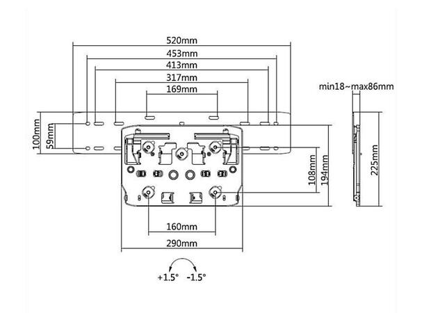 Multibrackets veggfeste QLED 7/8/9 For Samsung,Q7/Q8/Q9 - 75" 