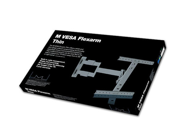 Multibrackets veggfeste flexarm THIN Sort, Maks Vesa 600x400, 30 Kg, 32-55" 