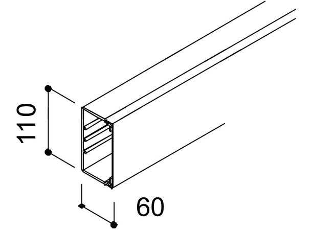 OBO Minikanal WDK 60110 Hvit 110x60 pr m PVC, OBO Bettermann. Pris pr. meter 