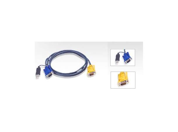 Aten KVM kabel type E   1,8m PC og Mac USB VGA - KVM port | 2L-5202UP