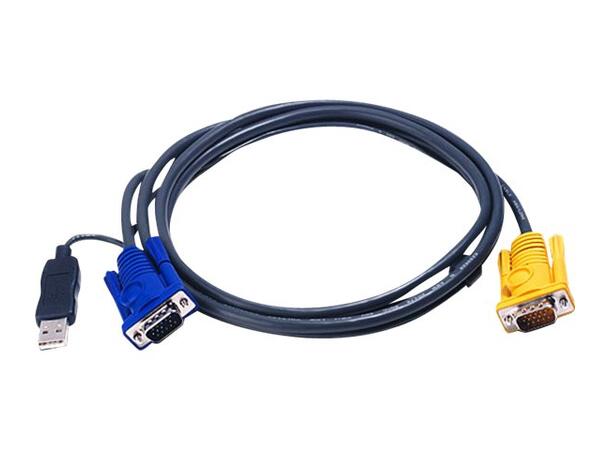 Aten KVM kabel type E   1,8m PC og Mac USB VGA - KVM port | 2L-5202UP