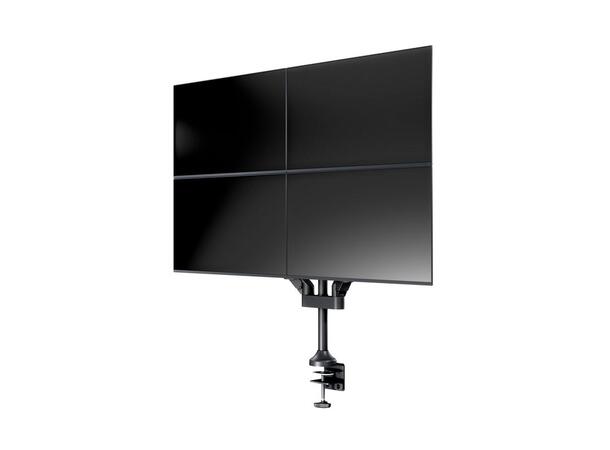 Multibrackets Bordstativ gass arm quad Svart, VESA 75, 100, 40Kg, 15-32" 