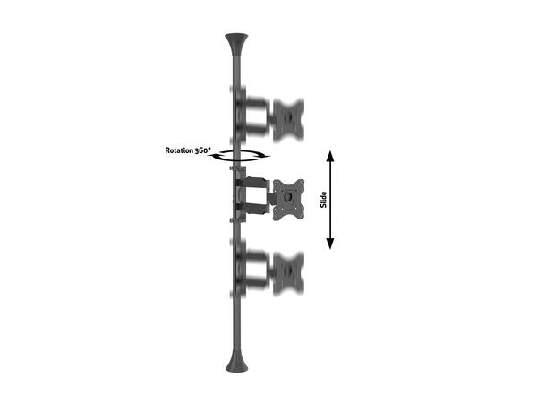 Multibrackets Gulv/tak Pro MBFC1F 200 Svart, 200x200, 30Kg, 17-46" 