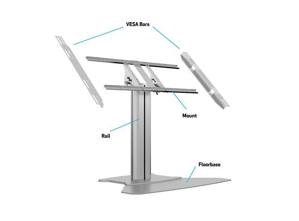 Multibrackets Gulvstativ 80 HD Sølv, 32-55", 700x400, 60Kg 