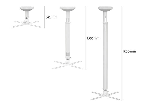 Multibrackets Projektor takfeste HD 305-345mm, maks 30Kg, Hvit 