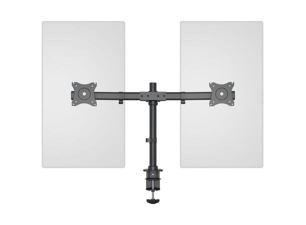 Multibrackets bordstativ Basic Dual Svart, 2 x 15"-27", 10kg, Vesa 75, 100 