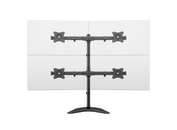 Multibrackets bordstativ Basic quad S Svart, 4 x 15"-27", 32kg, Vesa 75, 100 