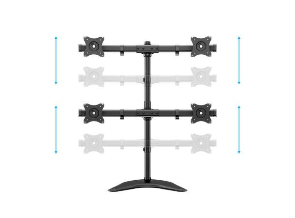 Multibrackets bordstativ Basic quad S Svart, 4 x 15"-27", 32kg, Vesa 75, 100 
