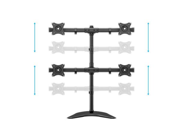 Multibrackets bordstativ Basic quad S Svart, 4 x 15"-27", 32kg, Vesa 75, 100