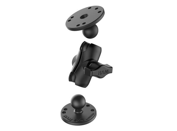 RAM Mount Universal Double Ball Mount Two Round Plate |  L: 9.5 cm