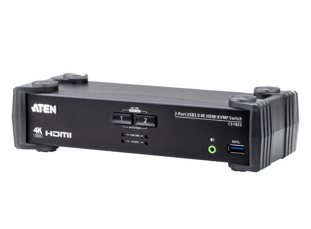Aten KVM  2-PC 1-Bruker HDMI CS1822 Switch, HDMI 4096x2160@60Hz, 2xUSB 3.1